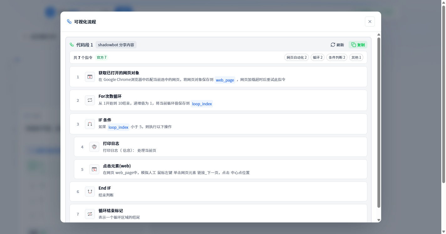 可视化流程弹窗